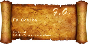 Fa Orsika névjegykártya